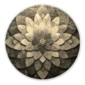 Bouton De Porte En Céramique Antique Golden Mandala Art Fleur texturée (Devant)