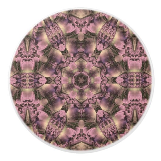 Bouton De Porte En Céramique Antiquité rose victorienne (Devant)