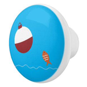 Bouton De Porte En Céramique Appât et poisson pour enfants
