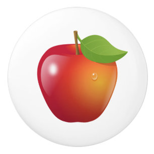 Bouton De Porte En Céramique Apple rouge doux