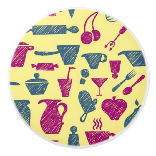 Bouton De Porte En Céramique Approvisionnements de cuisine (Devant)