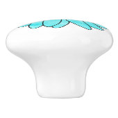 Bouton De Porte En Céramique Aqua Daisy (Côté)