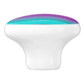 Bouton De Porte En Céramique Aqua Gris rose violet moderne (Côté)