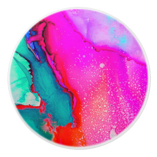 Bouton De Porte En Céramique Aquarelle