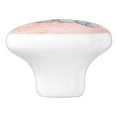 Bouton De Porte En Céramique Aquarelle Bébé Eléphant Texté (Côté)