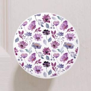 Bouton De Porte En Céramique Aquarelle botanique florale mignonne