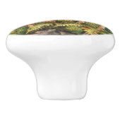 Bouton De Porte En Céramique Aquarelle Champignons Roches Ferns (Côté)