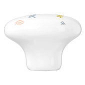 Bouton De Porte En Céramique Aquarelle douce Chevron Motif (Côté)