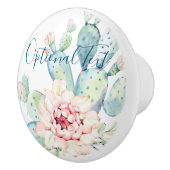 Bouton De Porte En Céramique Aquarelle douce Pastel Blooming Cactus (Droite)
