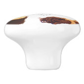 Bouton De Porte En Céramique Aquarelle douce Vanille Orchid Monogramme (Côté)