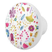 Bouton De Porte En Céramique Aquarelle fleur sauvage moderne (Droite)