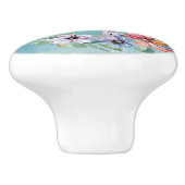 Bouton De Porte En Céramique Aquarelle Florale (Côté)