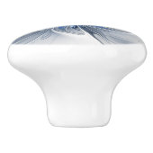 Bouton De Porte En Céramique Aquarelle gris bleu Abstrait Fractal Art Flower (Côté)