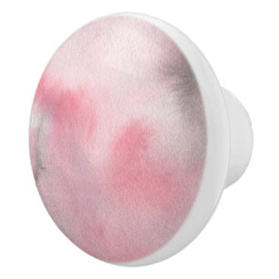 Bouton De Porte En Céramique Aquarelle rose pastel Texture