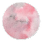 Bouton De Porte En Céramique Aquarelle rose pastel Texture (Devant)