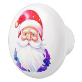 Bouton De Porte En Céramique Aquarelle Santa Claus (Droite)