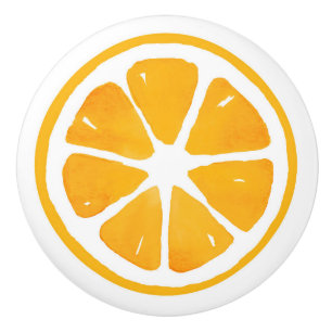 Bouton De Porte En Céramique Aquarelle tranche orange
