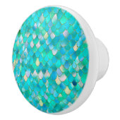 Bouton De Porte En Céramique Aquarelle Wonky Parties scintillant Turquoise Méta (Droite)
