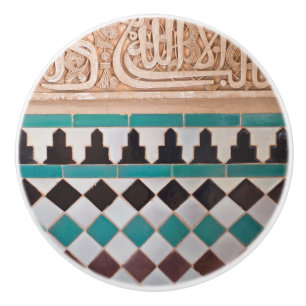 Bouton De Porte En Céramique Arabesque