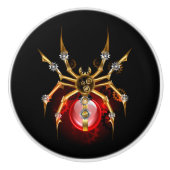 Bouton De Porte En Céramique Araignée en vapeur noire (Devant)