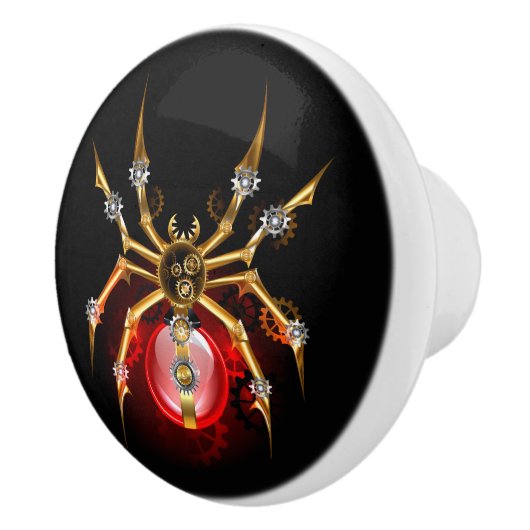 Bouton De Porte En Céramique Araignée en vapeur noire (Droite)