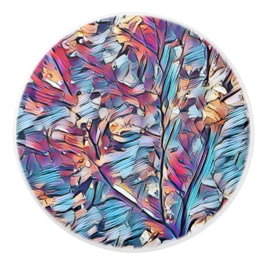 BOUTON DE PORTE EN CÉRAMIQUE ARBRE ABSTRAIT (Devant)