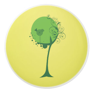 Bouton De Porte En Céramique Arbre Abstrait en céramique