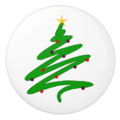Bouton De Porte En Céramique Arbre de Noël (Devant)