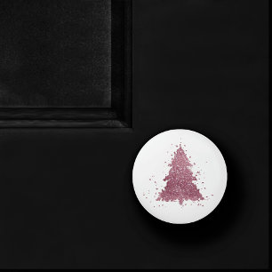 Bouton De Porte En Céramique Arbre de Noël élégant   Dusty Mauve Pink Splatter