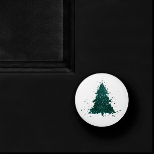 Bouton De Porte En Céramique Arbre de Noël Moody   Dark Midnight Turquoise Spla