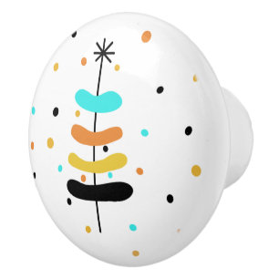 Bouton De Porte En Céramique Arbre de Noël rétro Knox/Tirage