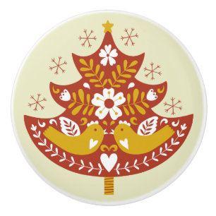 Bouton De Porte En Céramique Arbre de Noël scandinave