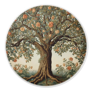Bouton De Porte En Céramique Arbre de vie de William Morris Vintage Préraphaéli