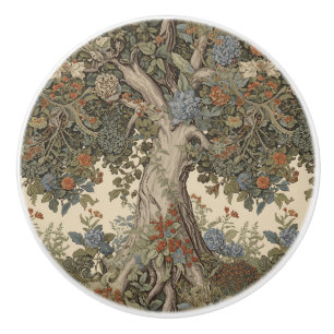 Bouton De Porte En Céramique Arbre de vie de William Morris Vintage Préraphaéli