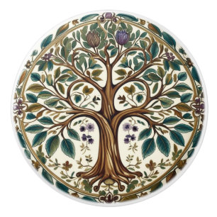Bouton De Porte En Céramique Arbre de vie de William Morris Vintage Préraphaéli