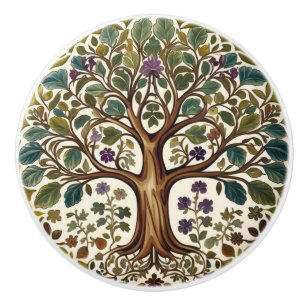 Bouton De Porte En Céramique Arbre de vie de William Morris Vintage Préraphaéli