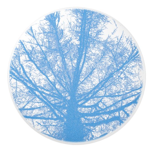 BOUTON DE PORTE EN CÉRAMIQUE ARBRE D'HIVER (Devant)