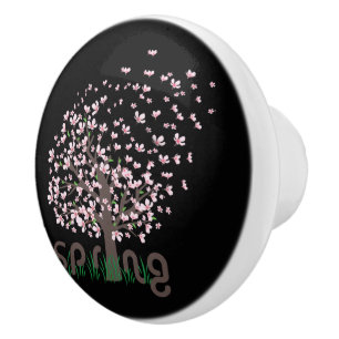 Bouton De Porte En Céramique Arbre printanier