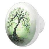 Bouton De Porte En Céramique Arbre vert de la vie (Droite)