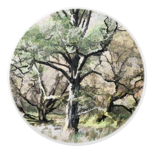 BOUTON DE PORTE EN CÉRAMIQUE ARBRES (Devant)