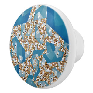 BOUTON DE PORTE EN CÉRAMIQUE ARBRES ET CIEL