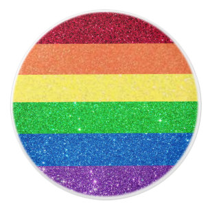 Bouton De Porte En Céramique Arc-en-ciel Faux Paillettes Féminin Joli