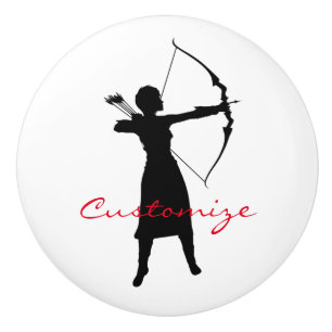 Bouton De Porte En Céramique Archer Silhouette Thunder_Cove