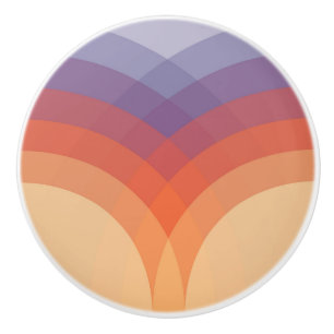 Bouton De Porte En Céramique Arches pastel violettes, orange et bleues