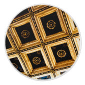 Bouton De Porte En Céramique Architecture noire et or (Devant)