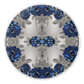 Bouton De Porte En Céramique Argent et sapeur (Devant)