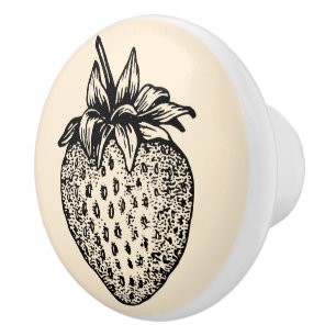 Bouton De Porte En Céramique Armoire à fraise noire et blanche Remise en état d