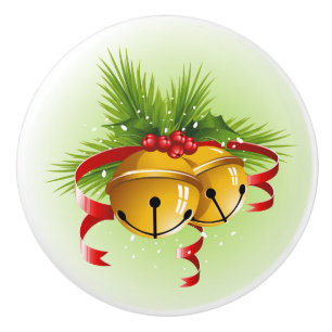 Bouton De Porte En Céramique Armoire de la cloche de Noël - bracelet de tiroir
