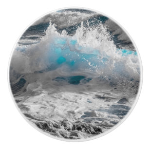 Bouton De Porte En Céramique Armoire en céramique Ocean Sea Wave