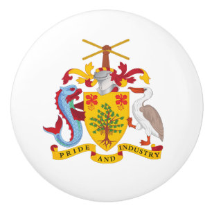 Bouton De Porte En Céramique Armoiries de la Barbade symbole emblème drapeau du